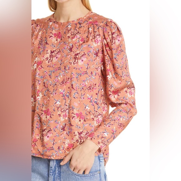 NWT $485 Isabel Marant Étoile Benson Printed Long-sleeve Top Blouse - Picture 2 of 5